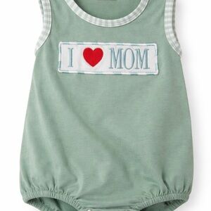 Green Baby Onesie with Heart Patch